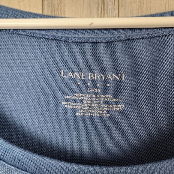 Lane Bryant Knit Long Sleeve Tunic Top Blue Size 14/16 - Picture 3 of 9